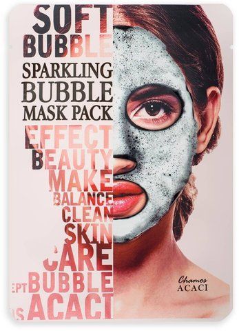 Тканинна киснева маска для обличчя Chamos Acaci Soft Bubble Sparkling Mask Pack, 1 шт 7114 фото