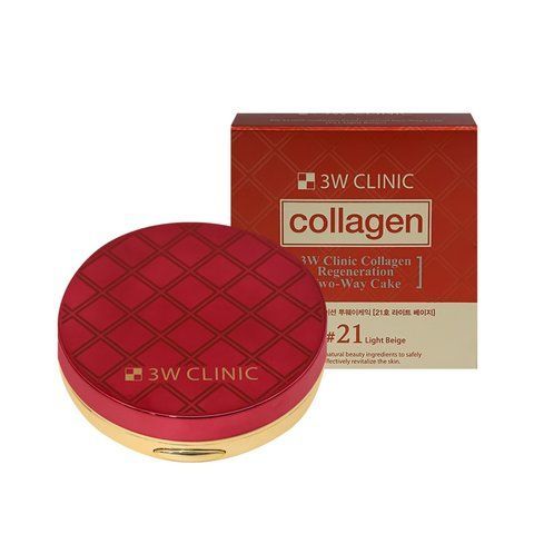 Компактная пудра с тональным эффектом 3W Clinic Collagen Regeneration Two Way Cake тон 21, 10 г + рефилл 10 г 9844 фото